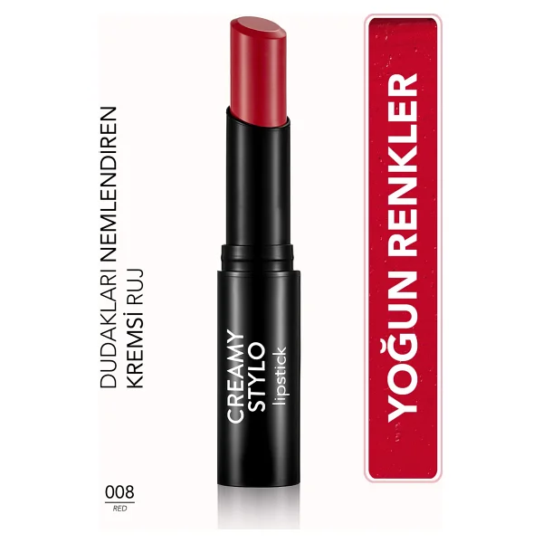 Flormar Creamy Stylo 08 Red Stick Ruj - Görsel 5