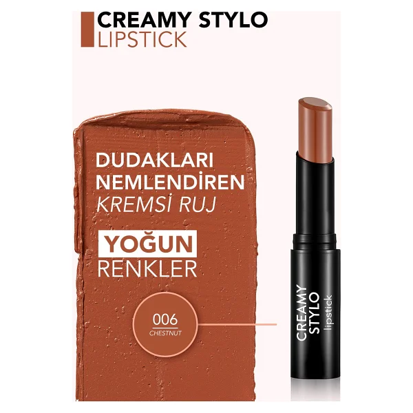 Flormar Creamy Stylo 06 Chesnut Stick Ruj - Görsel 3