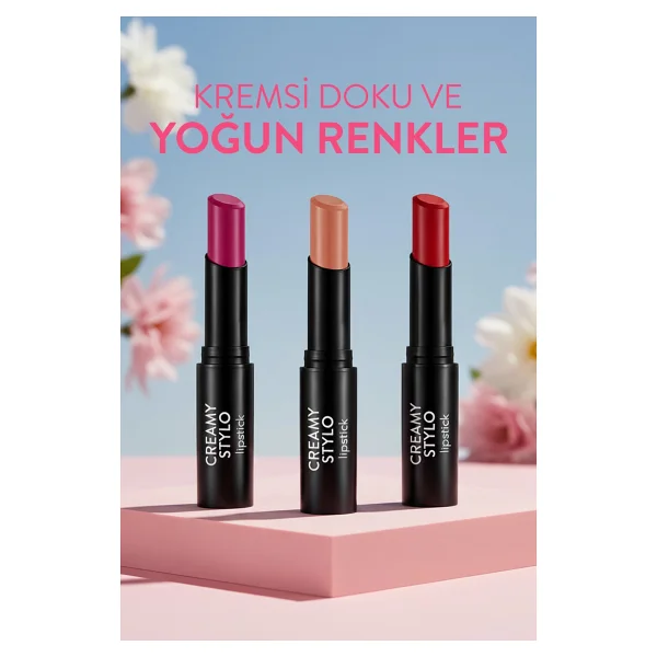 Flormar Creamy Stylo 09 Grape Stick Ruj - Görsel 3