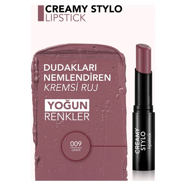Flormar Creamy Stylo 09 Grape Stick Ruj - Görsel 4