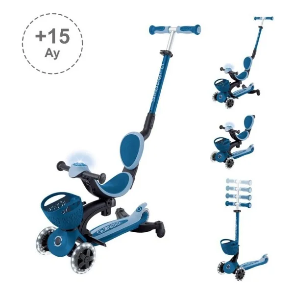 Globber Go Up Baby 360 Işıklı Mint 3 Tekerlekli Oturaklı Çocuk Scooter - Görsel 9