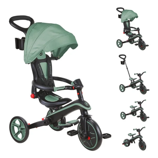 Globber Explorer 4 İn 1 Zeytin Yeşili Katlanabilir Bebek Bisikleti - Görsel 10