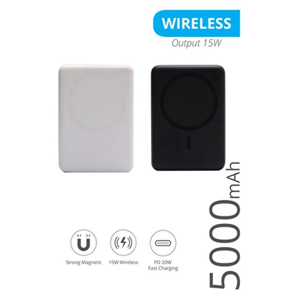 Piranha 9020 Siyah 5000 mAh Hızlı Şarj MagSafe Powerbank - Görsel 2