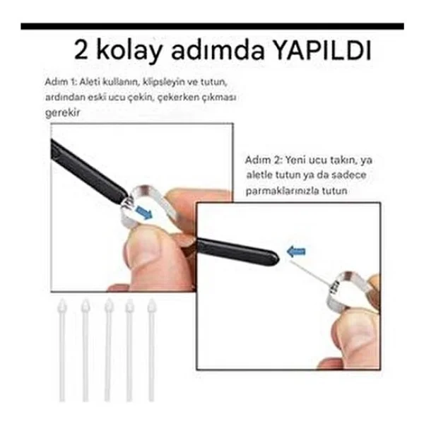 Gökmer Samsung Galaxy Tabs10/S10 Fe/S10ultra/S10plus Yedek Kalem Ucu 5 Tane(Ekranı Kirletmez) S Pen Uyumlu - Görsel 4