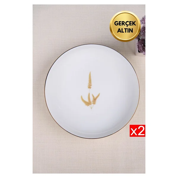 Tabak Evi Natura Marinum Yaldızlı 18.5 cm 2'li Çukur Tabak - Görsel 7