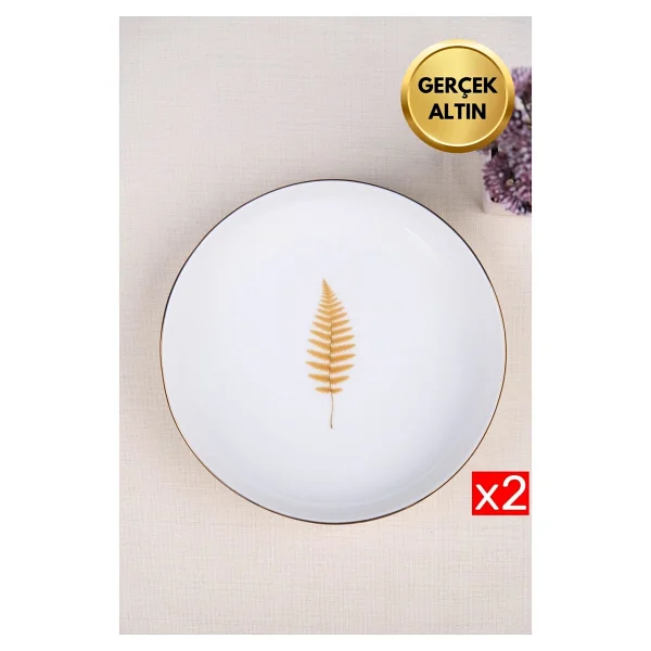 Tabak Evi Natura Fern Yaldızlı 18.5 cm 2'li Çukur Tabak - Görsel 6