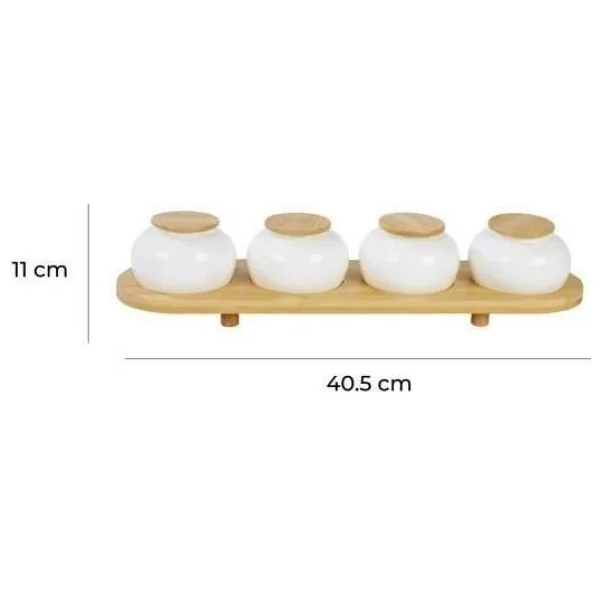Bambum Simple Standlı 4'lü Baharat Takımı - Görsel 3