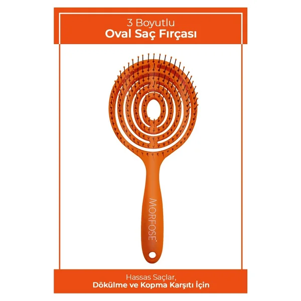 Morfose Pro Oval Saç Fırçası Turuncu Plastik Malzeme İle Tüm Saçlar İçin Dökülme Karşıtı Etkili - Görsel 4
