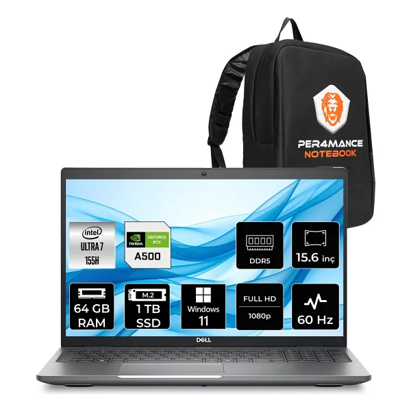 Dell Precision 3591 Core Ultra 7 155h İş İstasyonu 64gb RAM 1tb SSD 15.6" FHD Win11 Pro + Per4 USB Xctop3591emeawp459 - 1 TB - 64 GB - Görsel 6