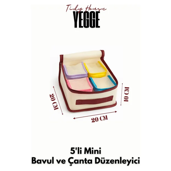 Yegge 5'li Mini Bavul Düzenleyici Set Valiz Içi Düzenleyici Hurç Seti - Seyahat Çantası Organizer Seti - Görsel 6