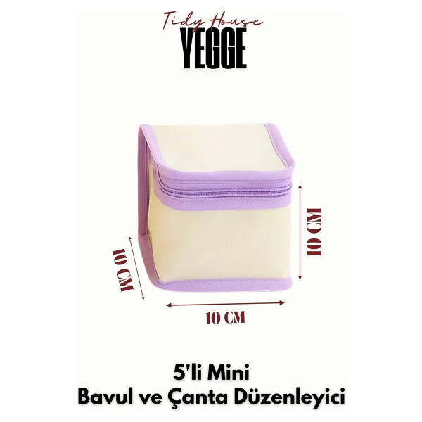 Yegge 5'li Mini Bavul Düzenleyici Set Valiz Içi Düzenleyici Hurç Seti - Seyahat Çantası Organizer Seti - Görsel 5