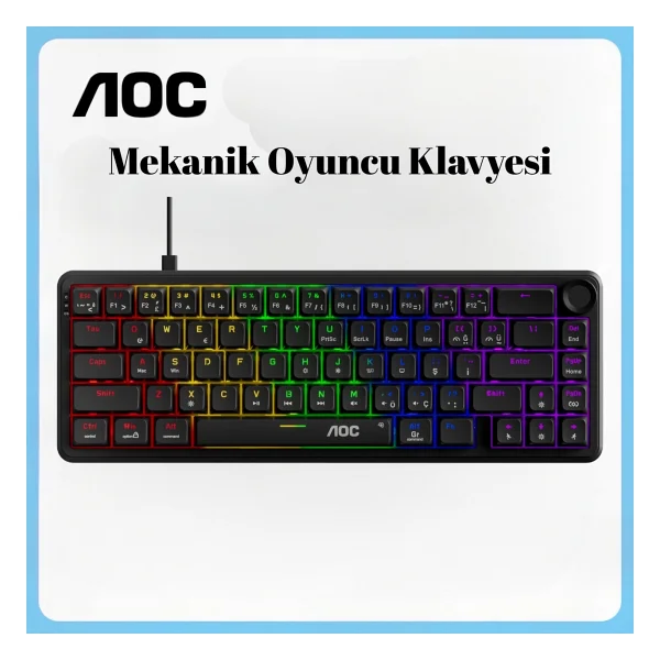 Aoc Gk320 Rainbow Kablolu Mekanik Oyuncu Klavyesi - Görsel 9