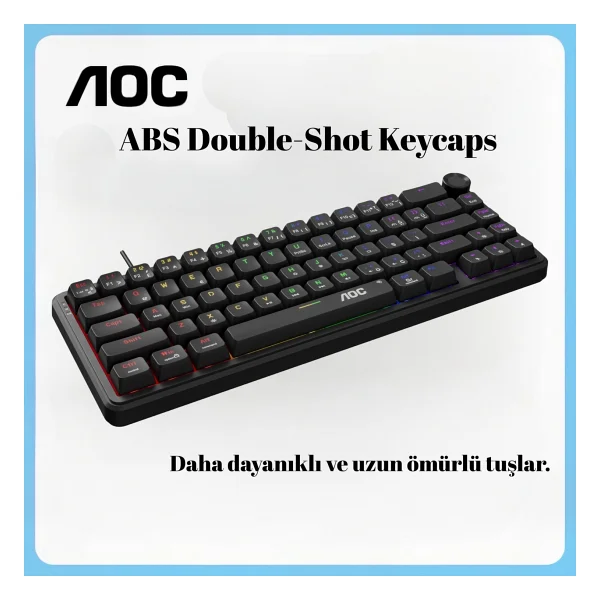 Aoc Gk320 Rainbow Kablolu Mekanik Oyuncu Klavyesi - Görsel 2