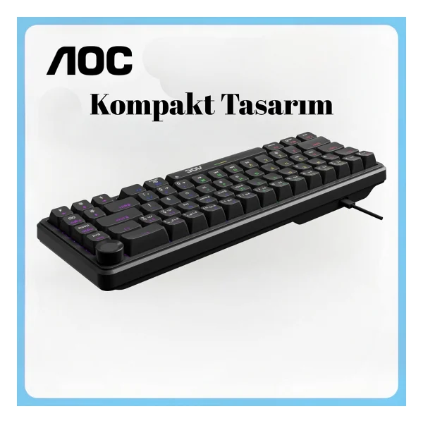 Aoc Gk320 Rainbow Kablolu Mekanik Oyuncu Klavyesi - Görsel 3