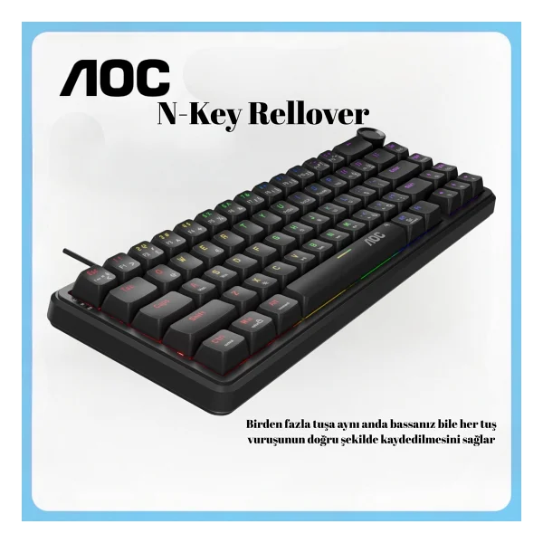 Aoc Gk320 Rainbow Kablolu Mekanik Oyuncu Klavyesi - Görsel 5