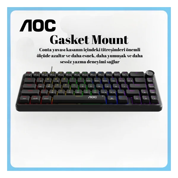 Aoc Gk320 Rainbow Kablolu Mekanik Oyuncu Klavyesi - Görsel 7
