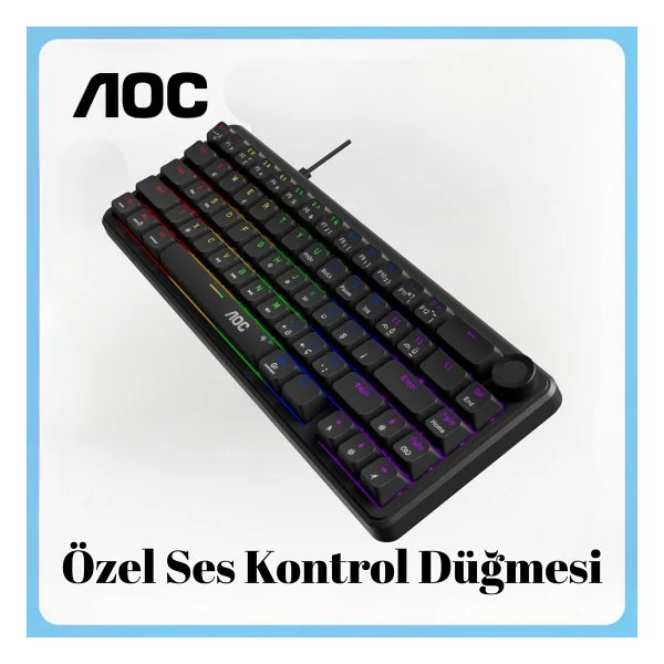 Aoc Gk320 Rainbow Kablolu Mekanik Oyuncu Klavyesi - Görsel 8