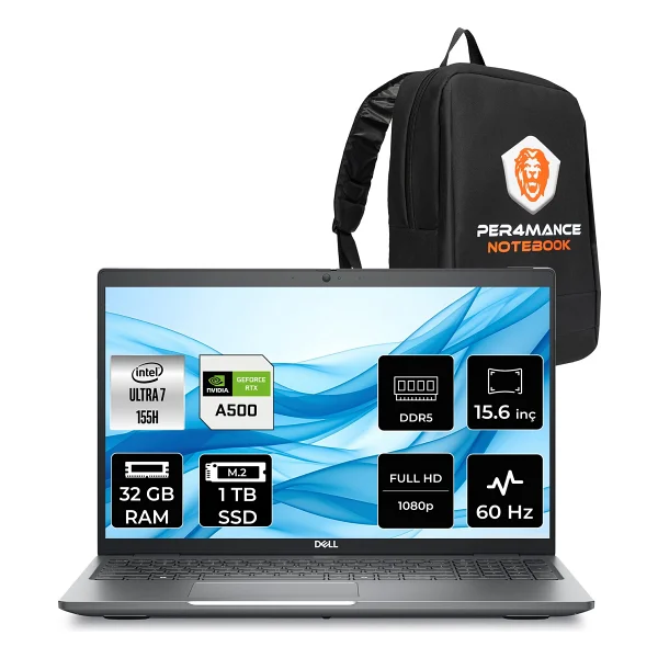 Dell Precision 3591 Core Ultra 7 155h İş İstasyonu 32gb RAM 1tb SSD 15.6" FHD Freedos + Per4 USB Xctop3591emeawp321 - 1 TB - 32 GB - Görsel 6