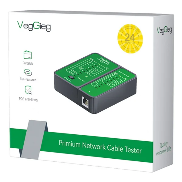 Veggieg Rj45 Rj11 Uyumlu Cat6 Cat7 Cat8 Poe Destekli Network Ethernet Test Cihazı - Görsel 3