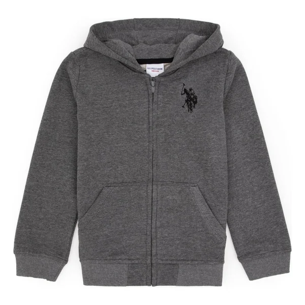 U.S. Polo Assn 50316706-Vr081 Kapüşonlu Tam Fermuarlı Antrasit Çocuk Sweatshirt - Görsel 4