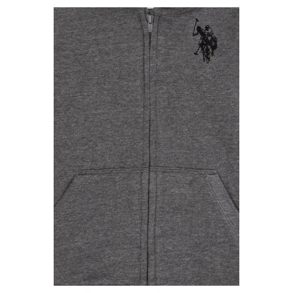 U.S. Polo Assn 50316706-Vr081 Kapüşonlu Tam Fermuarlı Antrasit Çocuk Sweatshirt - Görsel 3