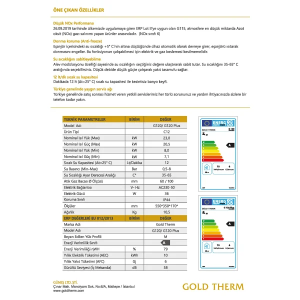 Gold Therm G120 Hermetik Şofben - Görsel 6