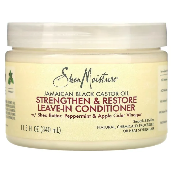 Shea Moisture Jamaican Black Castor Oil 340ml Güçlendirici Ve Onarıcı Durulanmayan Saç Kremi İçin Shea Yağı - Görsel 6
