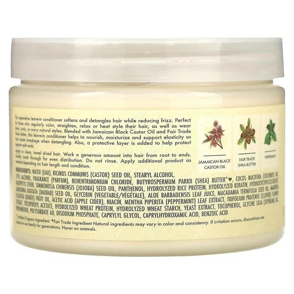 Shea Moisture Jamaican Black Castor Oil 340ml Güçlendirici Ve Onarıcı Durulanmayan Saç Kremi İçin Shea Yağı - Görsel 2