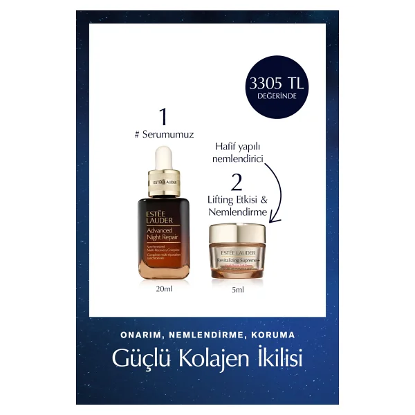 Estee Lauder Onarım, Nemlendirme, Koruma - Güçlü Kolajen Ikilisi - Serum 20ml Supreme Soft Nemlendirici 5ml - Set - Görsel 2
