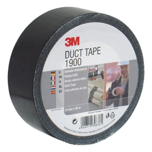 3m Duck Tape 1900 50 M X 50 Mm Siyah Tamir Bandı - Görsel 2