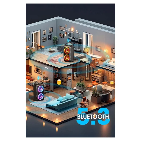 W-King T9 80 W TWS Mikrofonlu Bluetooth Hoparlör - Görsel 5