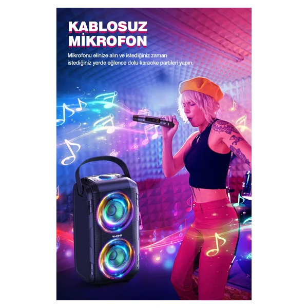 W-King T9 80 W TWS Mikrofonlu Bluetooth Hoparlör - Görsel 8
