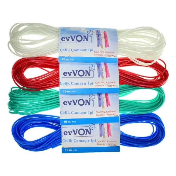Kut Fly Evvon 10m Çelik Çamaşır Ipi 2 Adet - Görsel 2