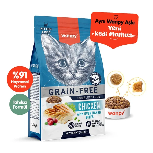 Wanpy Tavuklu 1.5 Kg Yavru Kedi Maması - Görsel 9