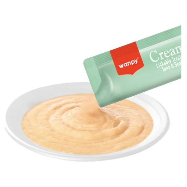 Wanpy Ton Balıklı Ve Deniz Taraklı 25x14 Gr Krema Kedi Ödül Maması - Görsel 2