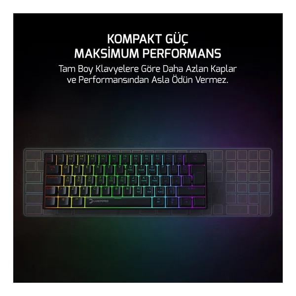 Gamepower Lyra 60m Siyah RGB Tkl Red Switch Kablolu Mekanik Oyuncu Klavyesi - Görsel 5