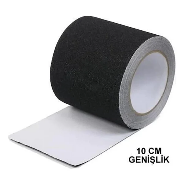 Merdiven Ve Zemin Kaydırmaz Kaymaz Bant 10 Cm X 5metre Siyah - Görsel 2