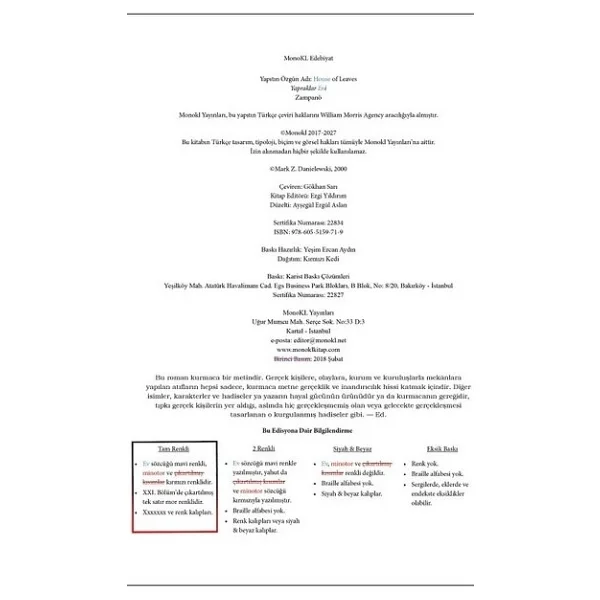 Yapraklar Evi - Mark Z. Danielewski - Görsel 4