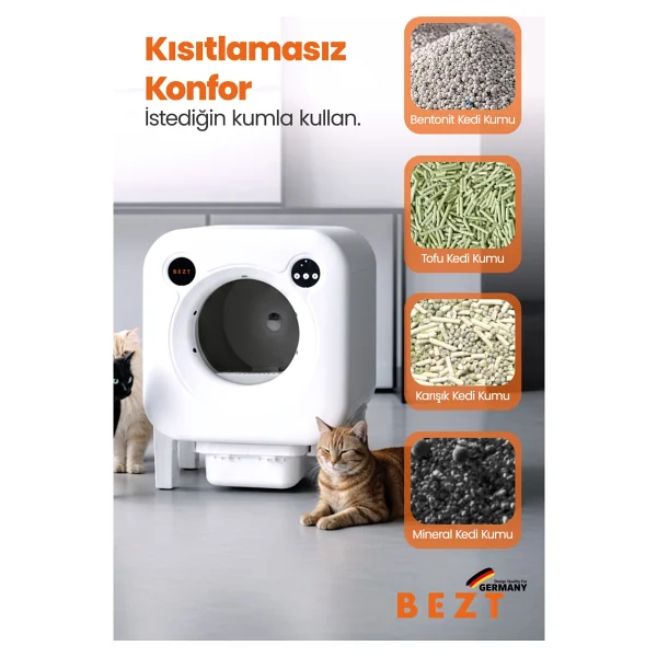 Bezt Smart Cat Pro Akıllı Otomatik Kedi Tuvaleti - Görsel 6