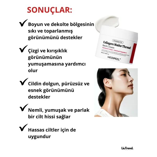 Medipeel Medi-Peel Naite Thread Neck Cream 100 ml Peptit ve Kollajen Içeren Boyun Lifting Kremi M0076 - Görsel 5