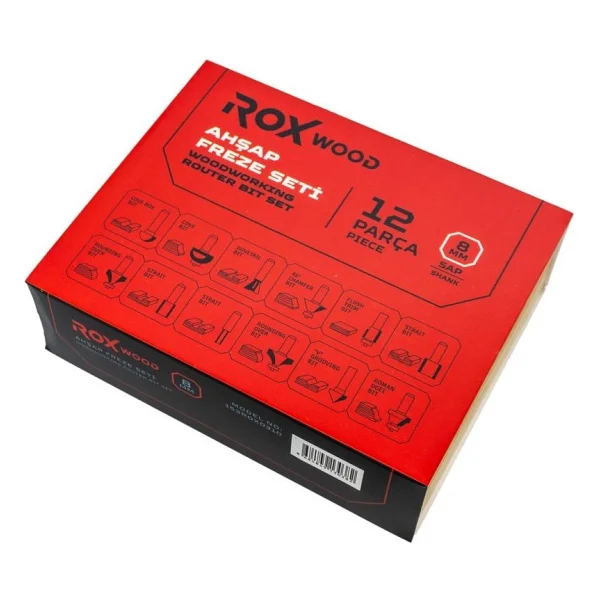 Rox Wood 12 Parça Ahşap Freze Seti 8mm Sap - Görsel 7
