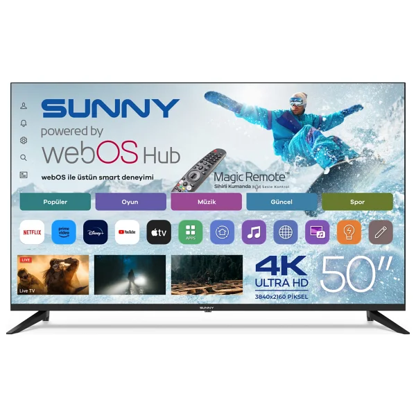 Sunny Sn50uprl-W02m 4K Ultra HD 50" 127 Ekran Uydu Alıcılı Webos Smart LED TV - Görsel 4