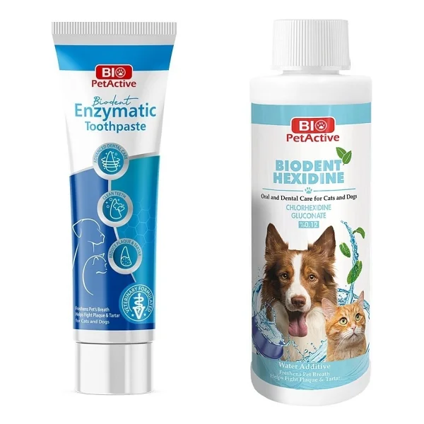Bio Pet Active Bio Petactive Biodent Enzymatic Köpek Diş Macunu 100 Ml + Biodent Hexidine 250 Ml 2 Li Set - Görsel 2