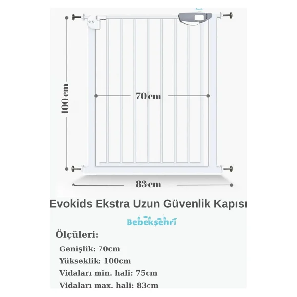 Evokids Ekstra Uzun Çocuk Güvenlik Kapısı - Görsel 2