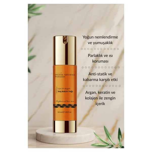 Insane Naturale Lux Oil Argan 50 Ml Saç Bakım Yağı - Görsel 3