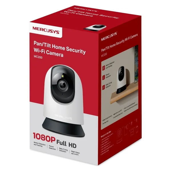 Mercusys Mc200 Full HD 360 Derece Bebek Gece Görüşlü Ip Wi-Fi Güvenlik Kamerası - Görsel 4