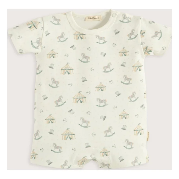 Chakra Cute Cırcus 2'li Tulum Set Ekru/Baskılı - Görsel 4