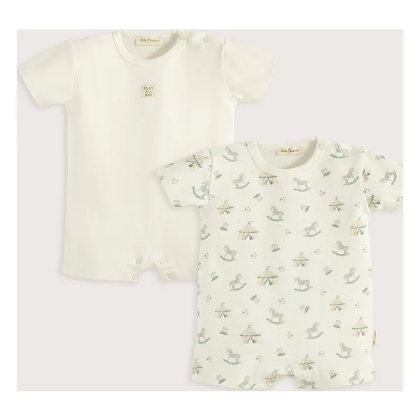 Chakra Cute Cırcus 2'li Tulum Set Ekru/Baskılı - Görsel 7