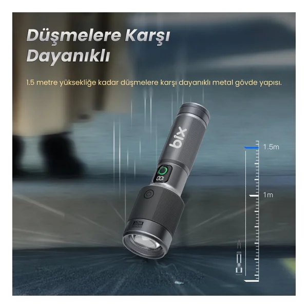 Bix Bx5101fl 2300 Lümen LED Şarjlı El Feneri - Görsel 6