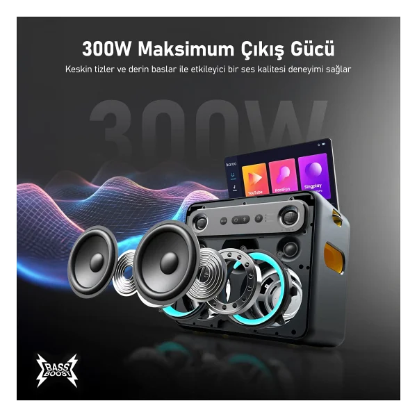 Ikarao Break X2 Partybox RGB Bluetooth Hoparlör - Görsel 5